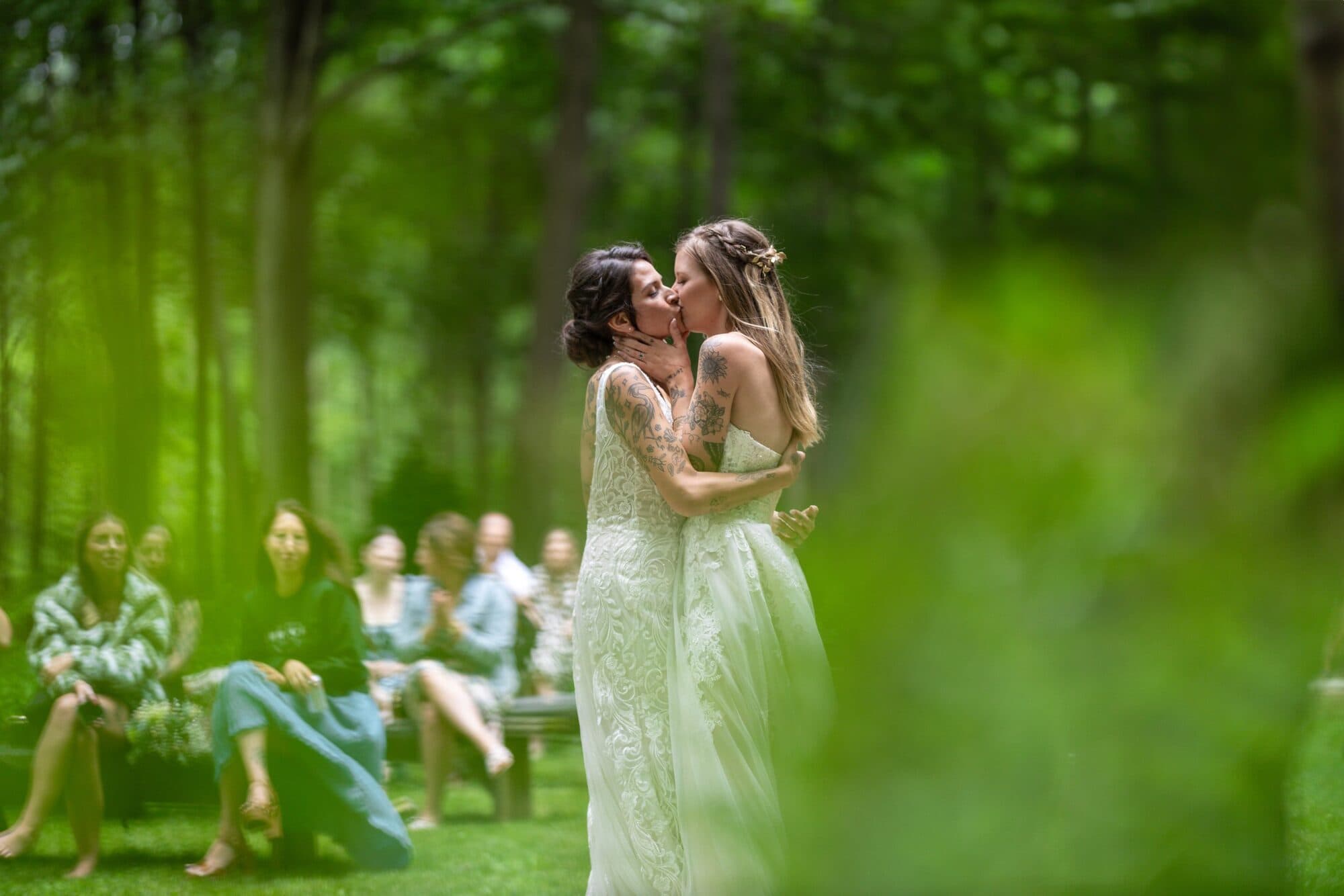 Intimate wedding moment